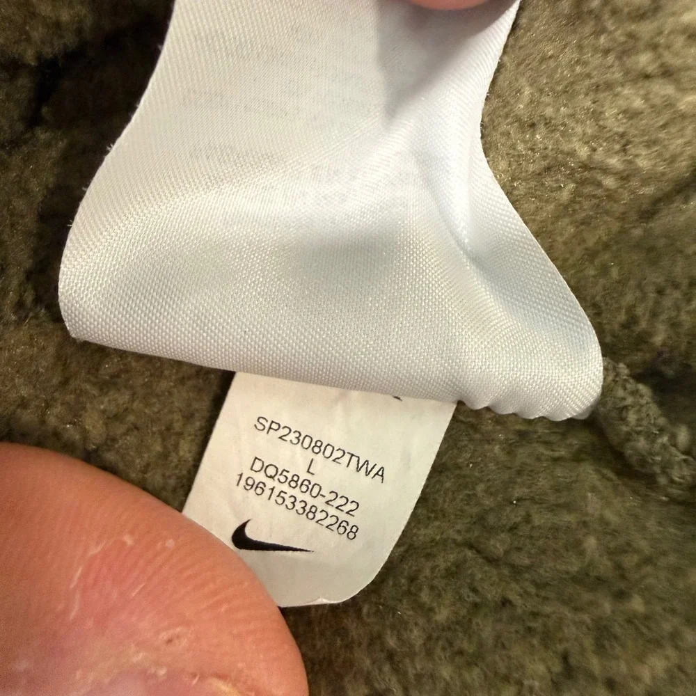 Nike Womens Hoodie Large Olive Green Phoenix Fleece Oversized DQ5860-222